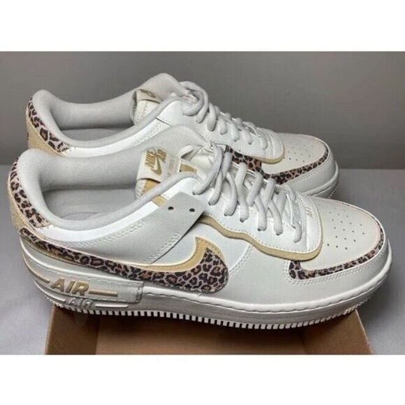 Nike CI0919-120 Air Force 1 Shadow Women's Size 11.5 Casual Shoe White Leopard - Picture 2 of 5